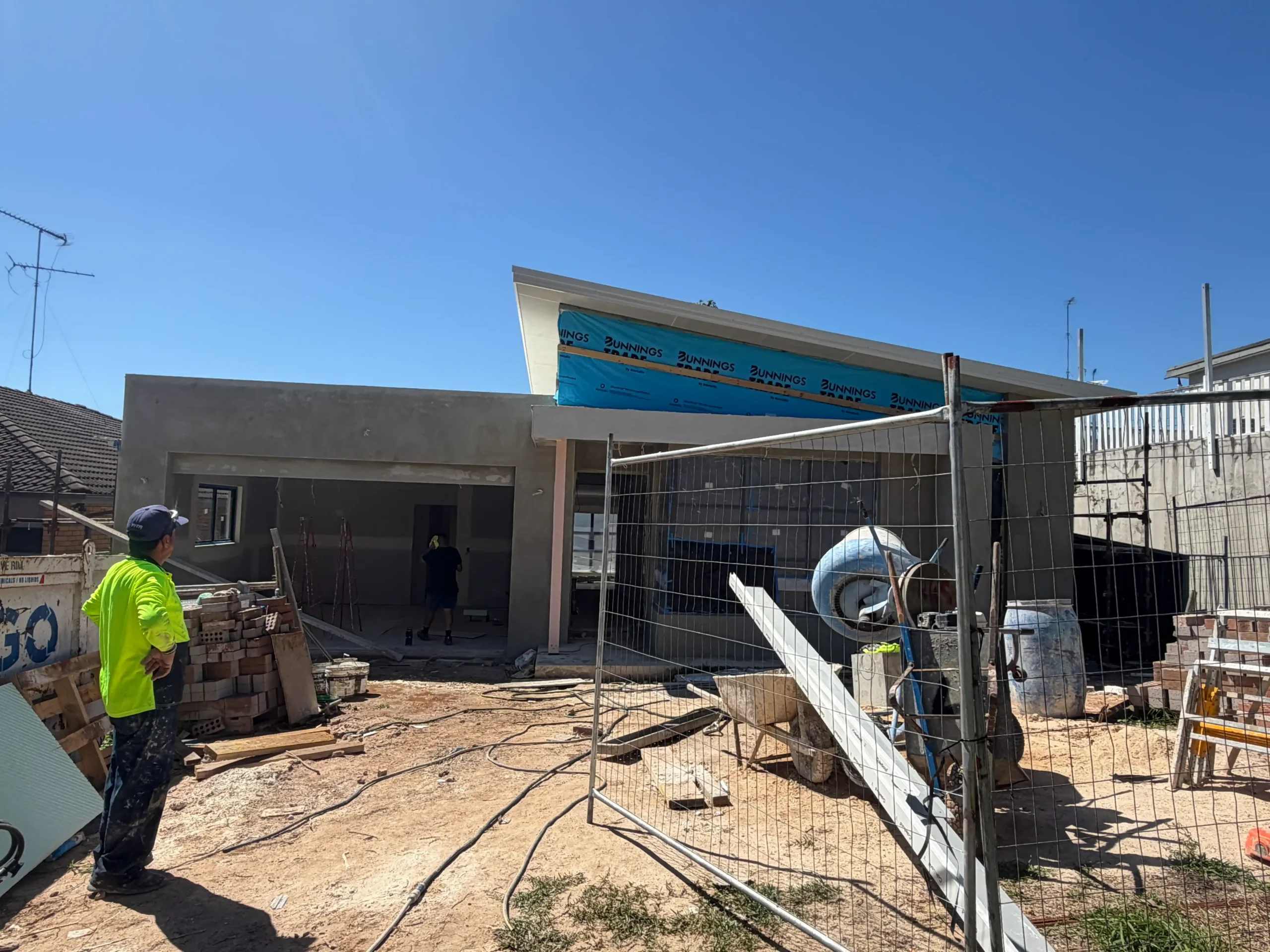 Modern exterior finishes Sydney new build rendering project