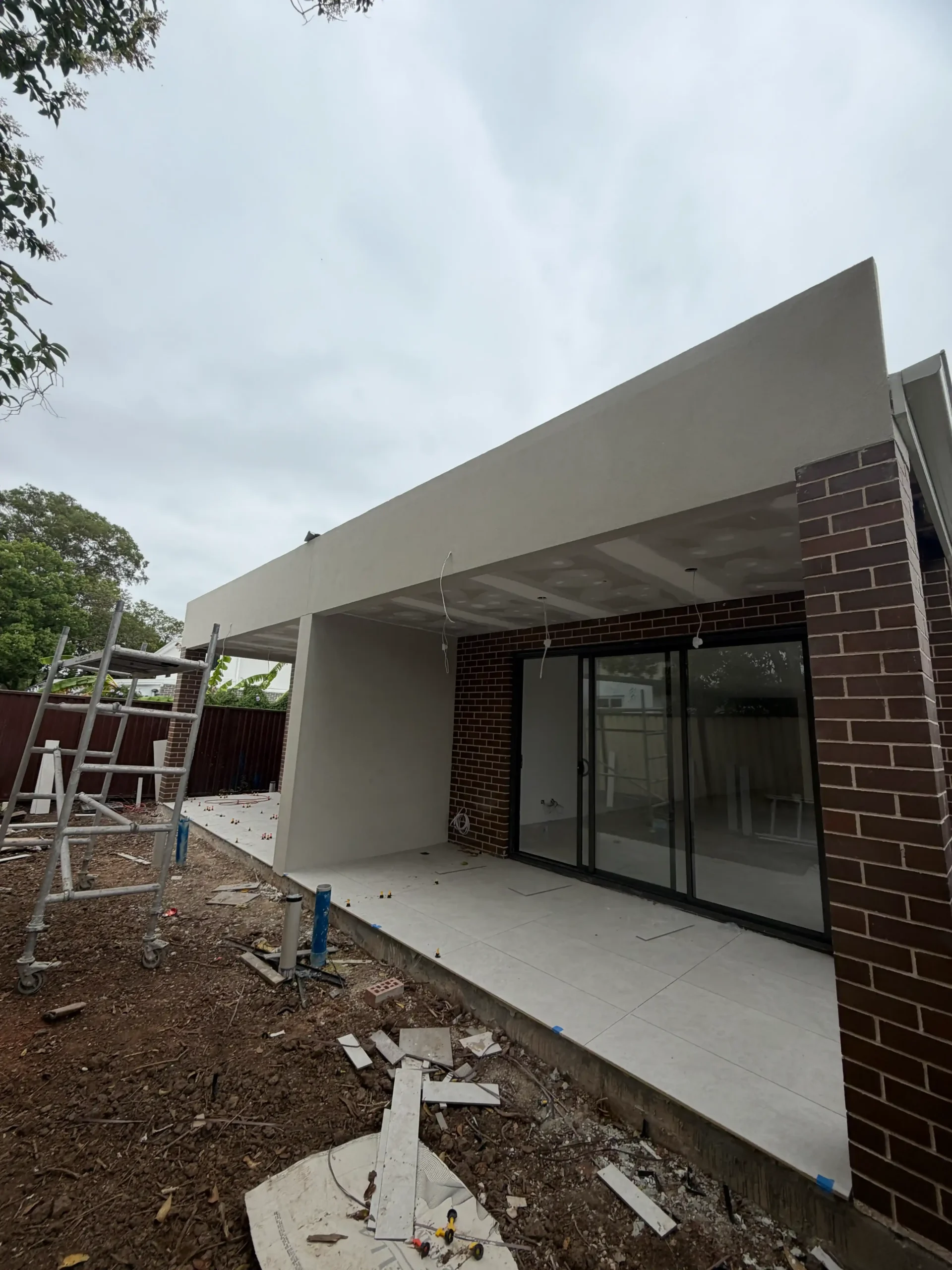 Modern exterior rendering Sydney home project with clean wall finish