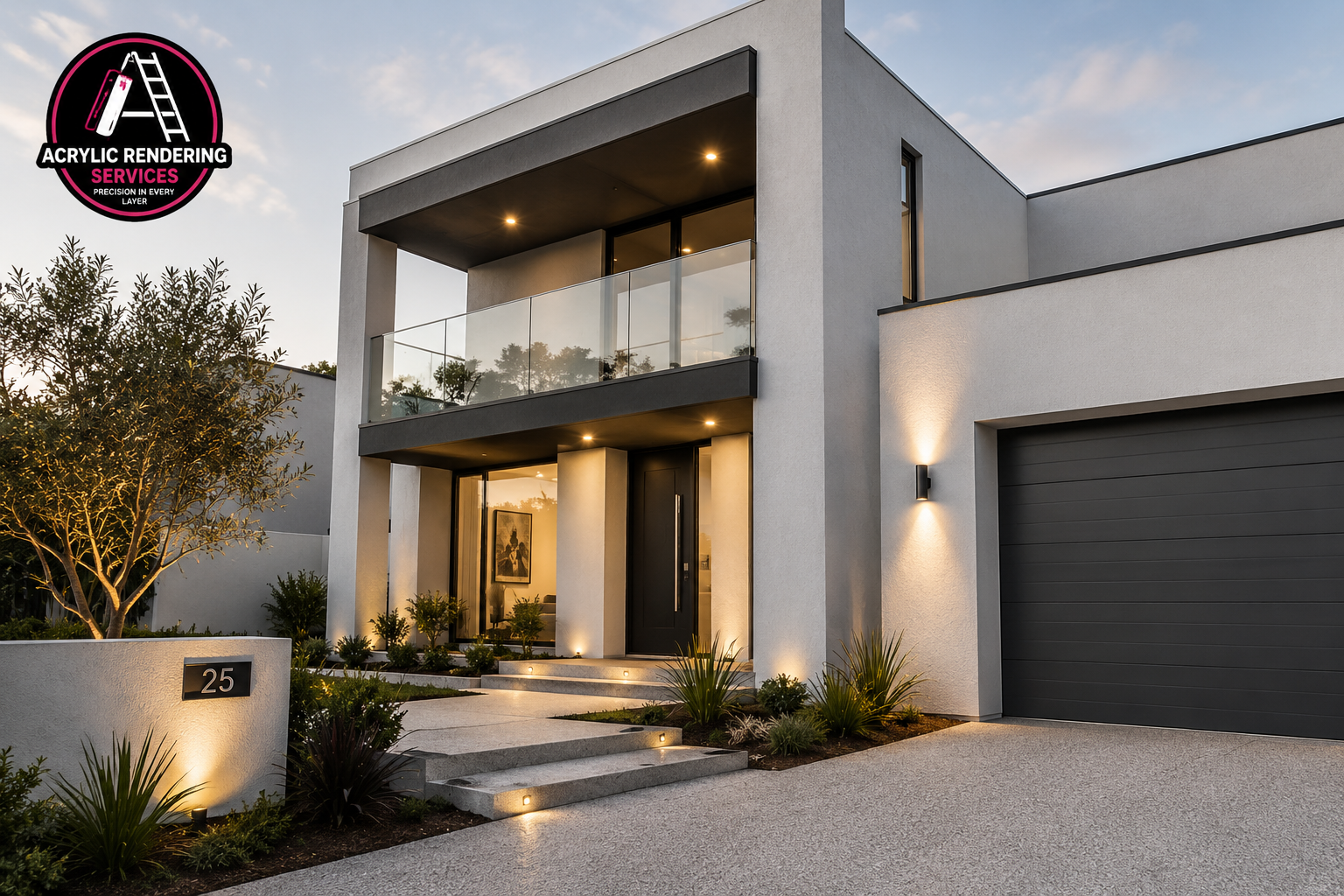 Premium acrylic rendering services in Sydney for a modern rendered home exterior